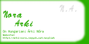 nora arki business card